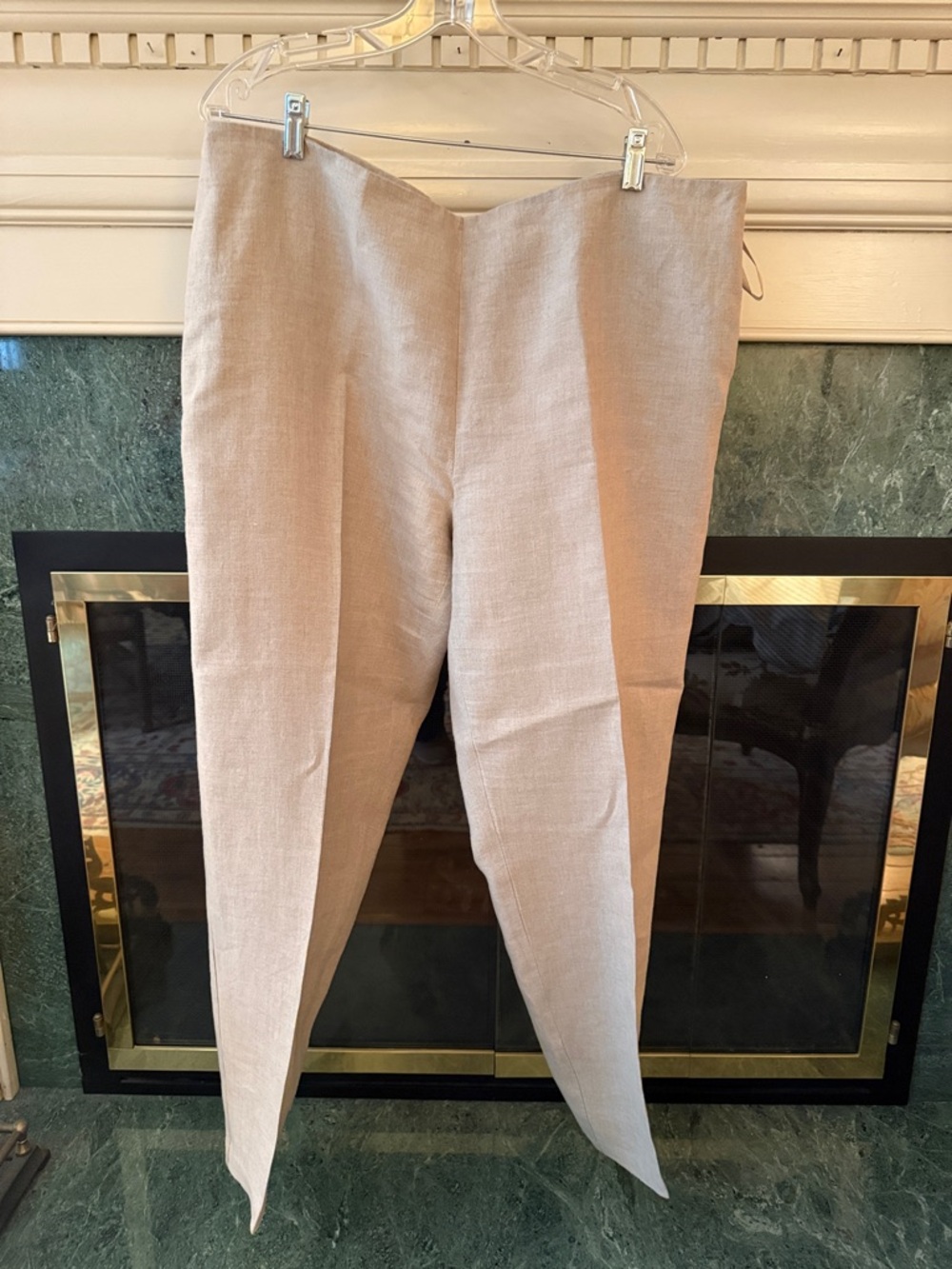 Eileen Fisher Neutral Beige Linen Pantsuit Pants